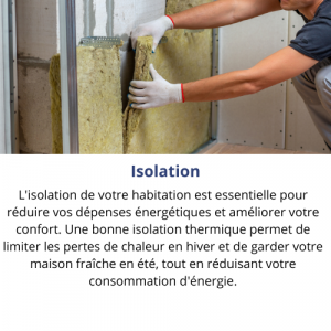 Travaux de rénovation d'ampleur : isolation des murs, installation de fenêtres écoénergétiques et mise à niveau des systèmes de chauffage.